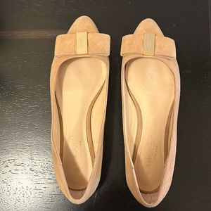 Kate Spade Tan Suede Flats with Bow!